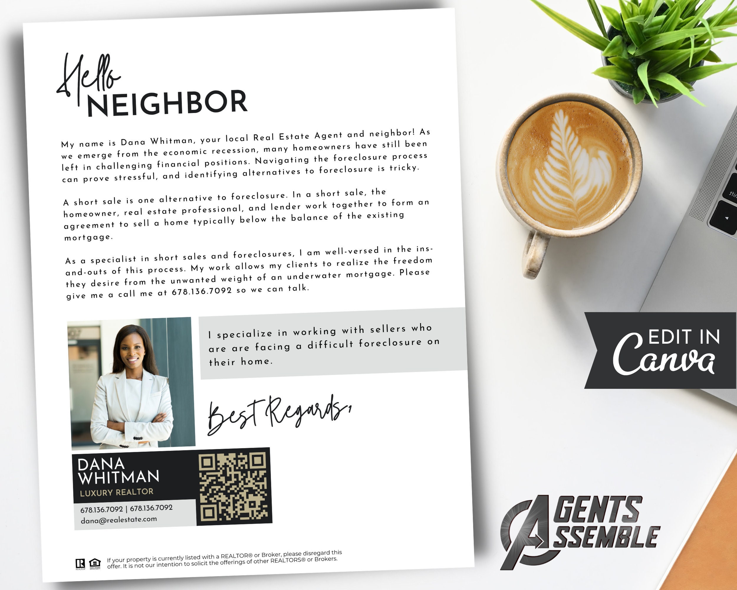 Pre Foreclosure Letter Letter to Distressed Homeowners Real Etsy