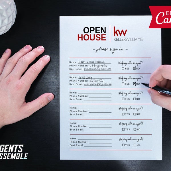 Keller Williams Open House Sign In Sheet, Open House Sign In Sheet, Real Estate Open House, Open House, Kw Realty | INSTANT CANVA DOWNLOAD