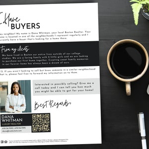 Carta de comprador, carta inmobiliaria, marketing inmobiliario, agricultura inmobiliaria, carta de agente inmobiliario imprimible, D1 / DESCARGA INSTANTÁNEA DE CANVA