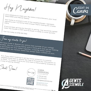 J’ai une lettre d’acheteur v2, un modèle de lettre d’agriculture immobilière, un marketing immobilier, Bonjour voisin, un courrier agricole | TÉLÉCHARGEMENT INSTANTANÉ DE CANVA