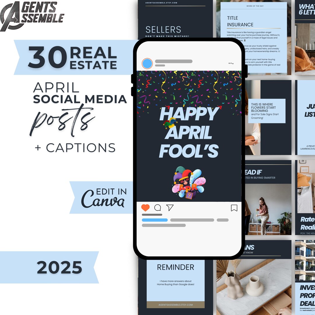 April Real Estate Social Media Templates: Canva Posts & Captions ...