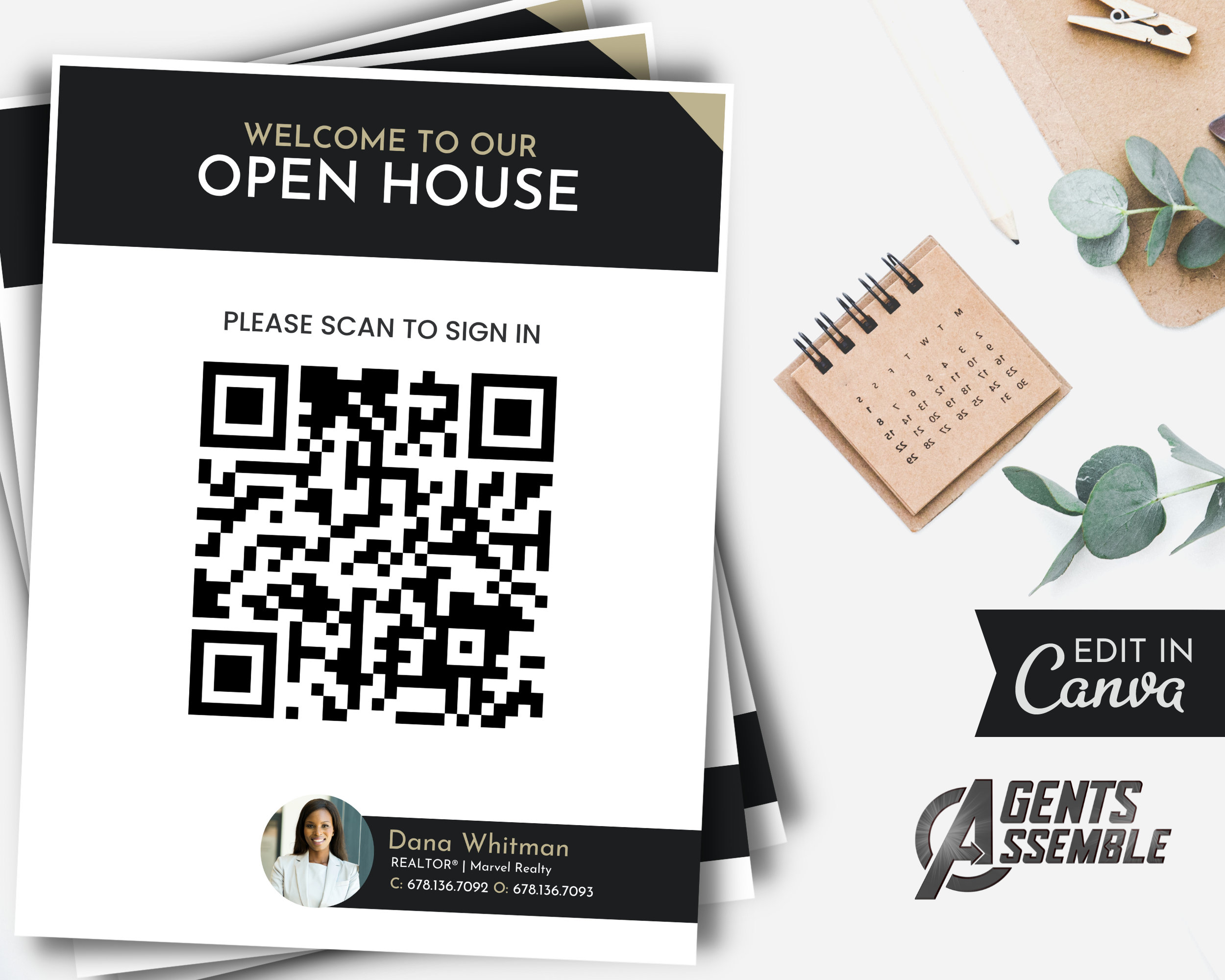Open House Sign in Sheet W/ QR Code Realtor Open House Real Etsy