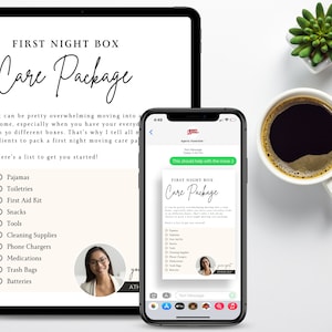 Textable Real Estate Moving Checklist, First Night Moving Box, Realtor Moving Guide, Digital Moving To-Do List | INSTANT CANVA DOWNLOAD