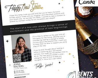 Neujahrs-Prospekt, Grundbesitzbrief, Grundbesitzbewirtschaftung, Verkäufersuche, frohes neues Jahr v8 | SOFORTIGER CANVA-DOWNLOAD
