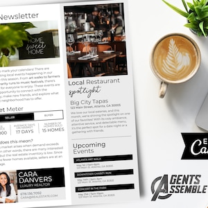 May Real Estate Newsletter, Modern Spring Newsletter, Realtor Email Marketing, Printable Flyer, Editable Template | INSTANT CANVA DOWNLOAD