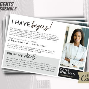 I Have Buyers Postcard, Real Estate Postcard, Realtor Farming Card, Thinking of Selling, Editable Template INSTANT CANVA DOWNLOAD image 1