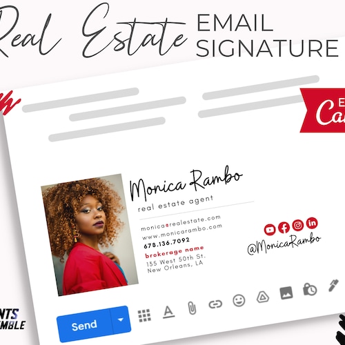 REMAX Real Estate Email Signature Canva Template With 8 - Etsy