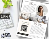 Realtor Introduction Flyer Template Real Estate Agent Marketing Canva Editable Agent Flyer v9