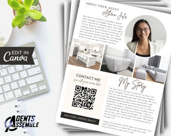 Neuer Makler Intro Flyer, Makler Vorstellungsbrief, Bearbeitbare Grundbesitz Vorlage, Realtor Marketing Flyer | SOFORTIGER CANVA-DOWNLOAD