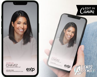 Real Estate Agent Textable Business Card: Editable Canva Template (Instant Download)