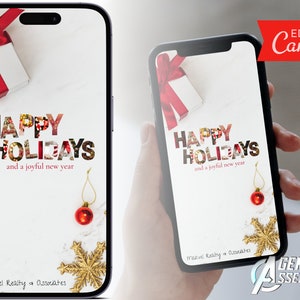 Textbare Weihnachtskarte, Digitale Weihnachtskarte, Immobilienmarketing, Winterkarte | SOFORTIGER CANVA DOWNLOAD