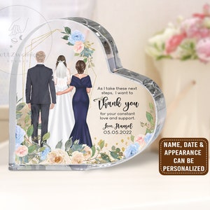 Personalized Acrylic Heart Plaque: Parent of Bride Gift