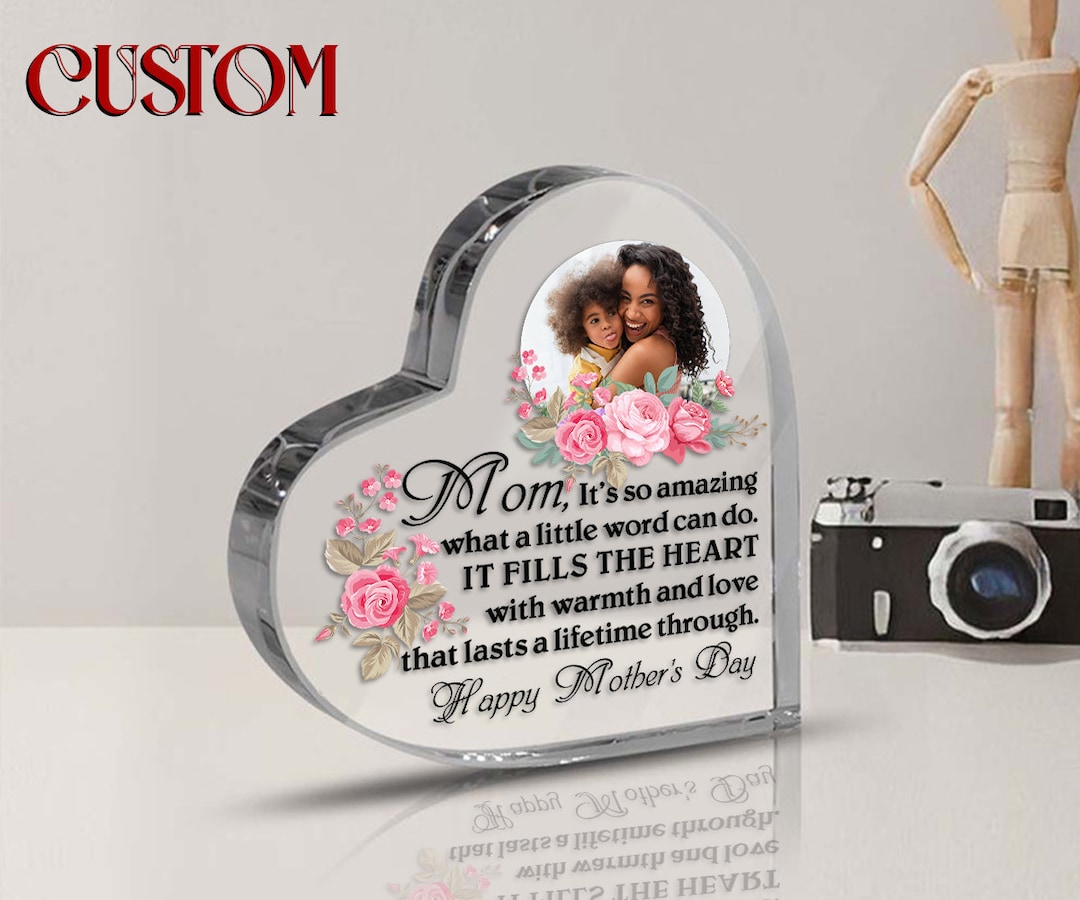 Acrylic Plaque, Gifts, Mother Gifts, Mother's Day Gifts, Heart Acrylic ...