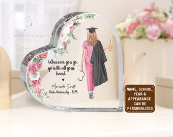 Personalized Nurse Graduation Heart Acrylic Plaque, Custom Nurse Gift For Women, Nurse Retirement Gift, Nurse Graduation Gift, Nursing Gift
