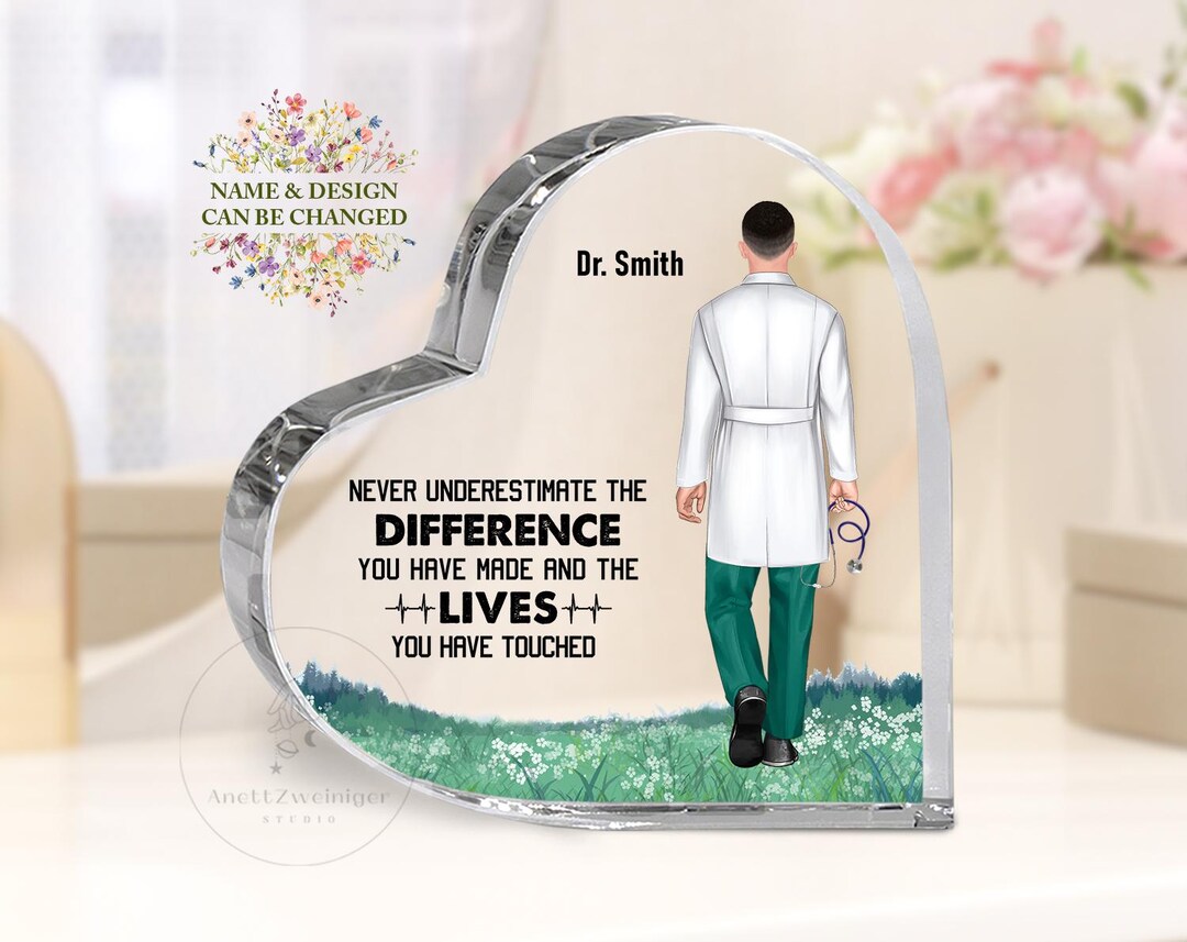 Personalized Thank You Doctor Acrylic Heart Plaque, Custom Retirement ...
