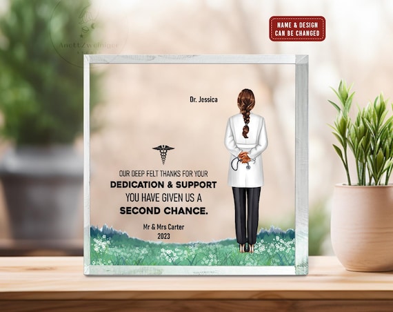Personalized Doctor Acrylic Plaque: Deep Felt Thank You Gift, Retirement, Graduation