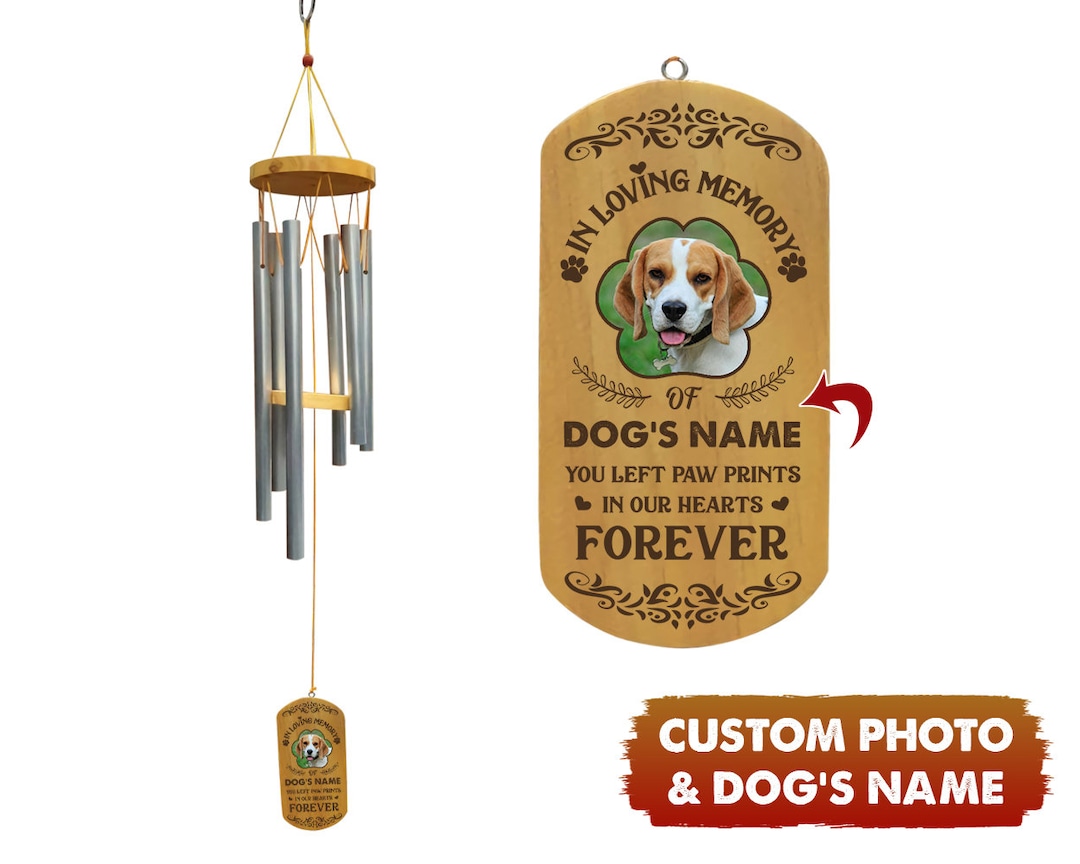 Personalized Pet Memorial Wind Chime Custom Wind Chimes Dog Etsy