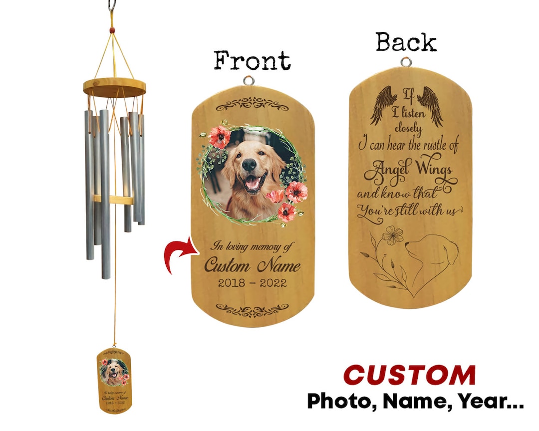 Personalized Pet Memorial Wind Chime Custom Wind Chimes Dog Etsy