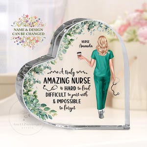 Regalo di ringraziamento personalizzato per infermiere, targa acrilica a forma di cuore, regalo per infermiere specializzato, regalo per la pensione di infermiere, regalo di laurea per infermiere per lei