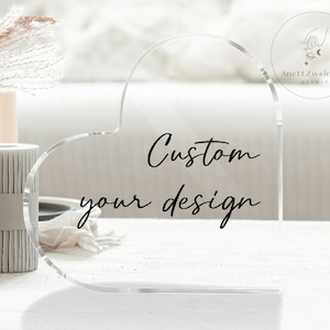 GRATIS ZEICHNUNGSDATEI | Benutzerdefinierte Herz Acryl Plakette, benutzerdefinierte Herzform Acryl Schild, Party Decor, personalisierte Geschenke, benutzerdefinierte Herzform Plakette