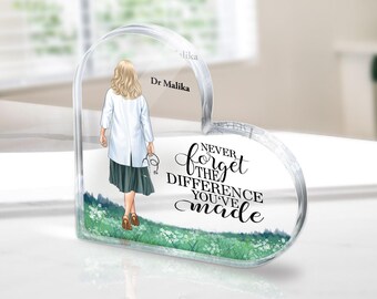 Personalized Nurse Acrylic Heart Plaque: Custom Retirement Gift