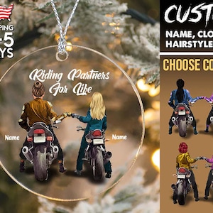 Riding Partners For life, Couple Christmas Ornament, First christmas married ornament 2022, Motorcycle Ornament, Couple ornament