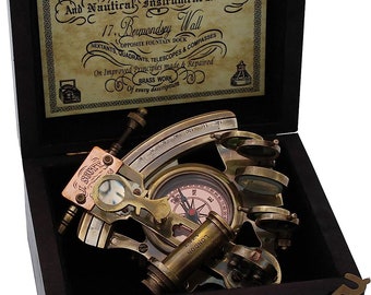 Sextant Militaire Ancien En Laiton - Reproduction Style WWII US Navy - Cadeau Décoration Homme