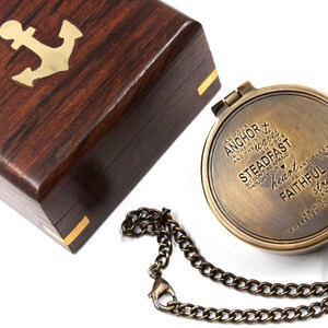 I am Your Anchor, Faithful, Strength Antiquelook Engraved Brass Compass Confirmation\Baptism Gift nautical Home décor maritime instrument..
