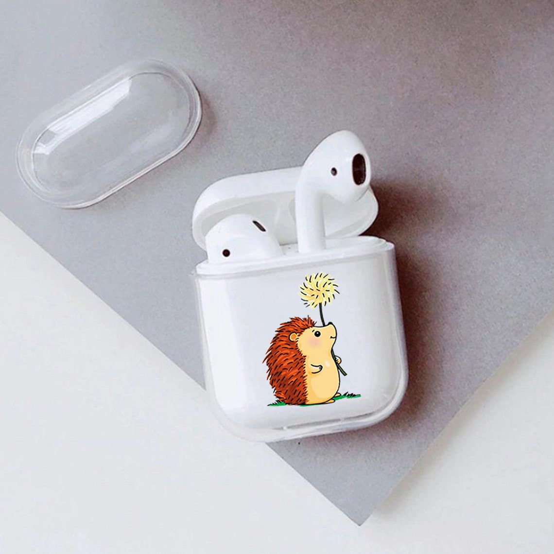 Airpods case Hedgehog Plastic Airpod case cute animal Airpods Etsy