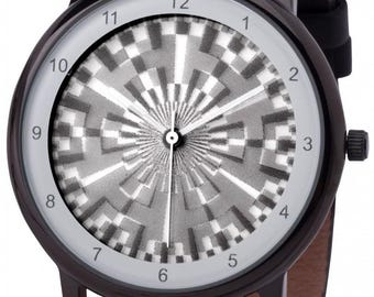 Avantgardia Lenko - Orologio da polso unisex per artisti con tecnologia a disco per la generazione di motivi - cassa in acciaio inossidabile, resistente all'acqua fino a 5 bar
