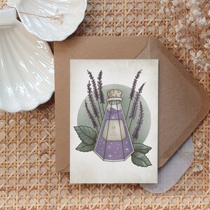 Boho Vintage Witchy Witchyvibes Art Tattoo Modern Print Handmade Illustration Sustainability Postcard Card Postkarte Magic Potion Ius Amoris