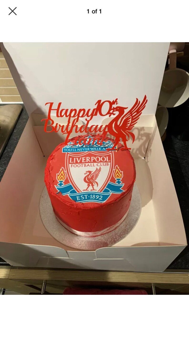 Liverpool fc cake topper personalised | Etsy
