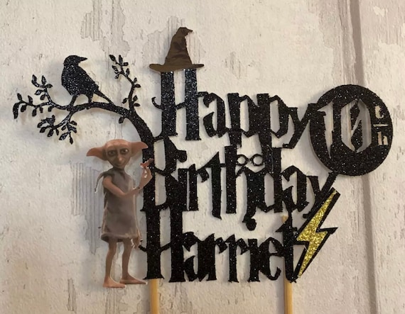 Dobby Harry Potter Themed Wooden Birthday Cake Topper - Custom