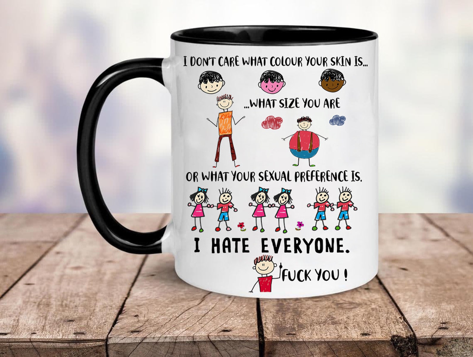 Personalized I Hate Everyone Except You Mug Best Friend Gift Etsy