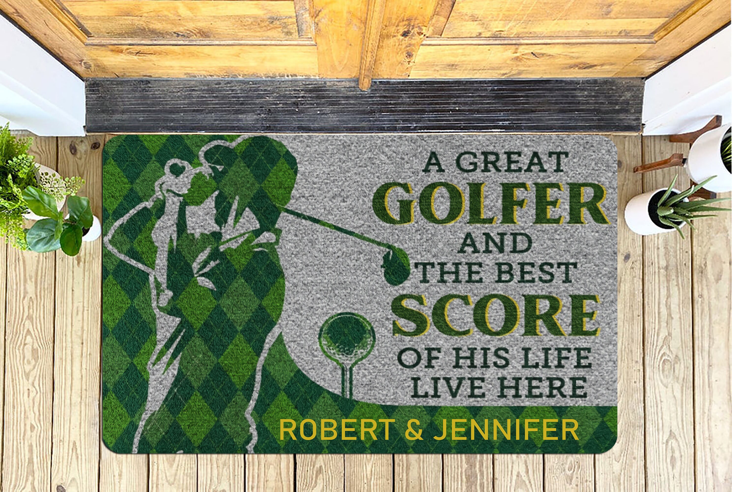 Personalized Golf Couple Doormat A Great Golfer and The Best Etsy