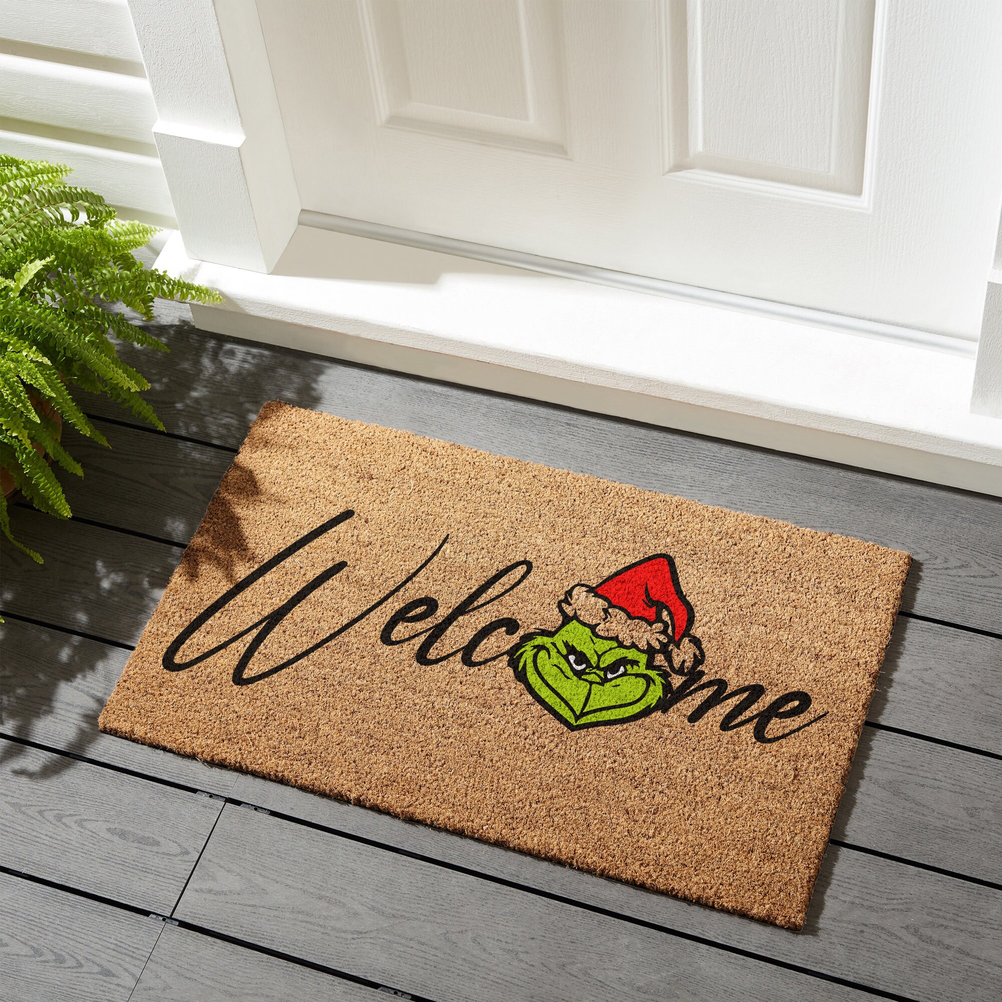 Grinch Coir Doormat Christmas Coirmat Grinch Outdoor Etsy