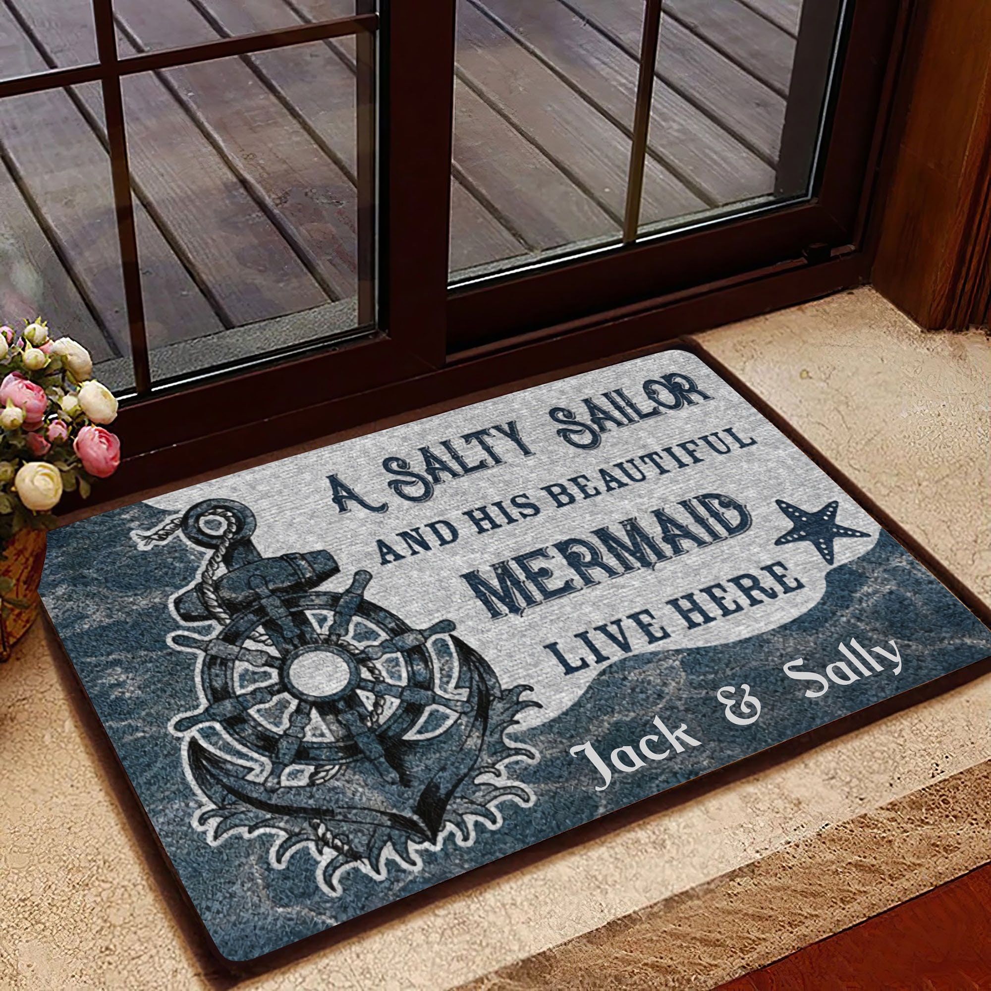 Personalized Sailor Couple Doormat A Salty Sailor and His Etsy