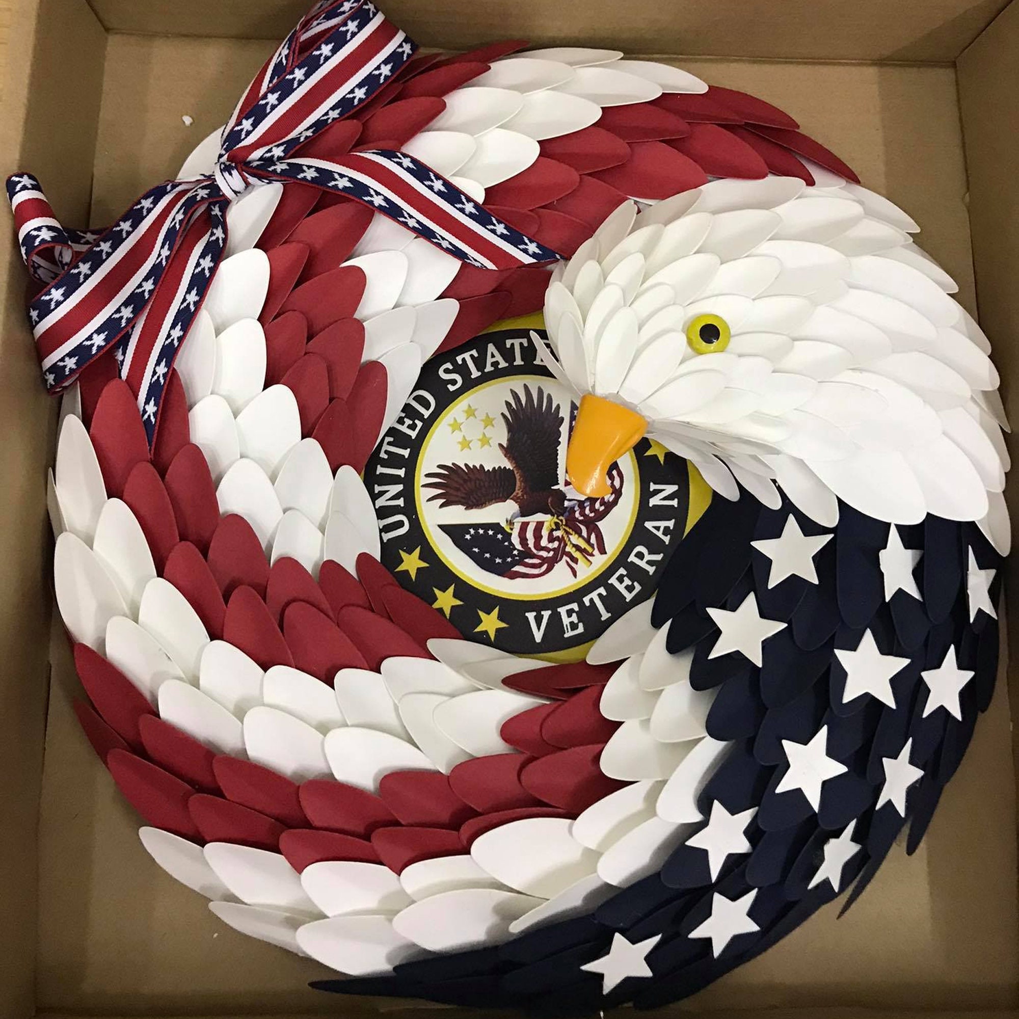 American Eagle Wreath Veteran Wreath Logo Custom Wreath Etsy