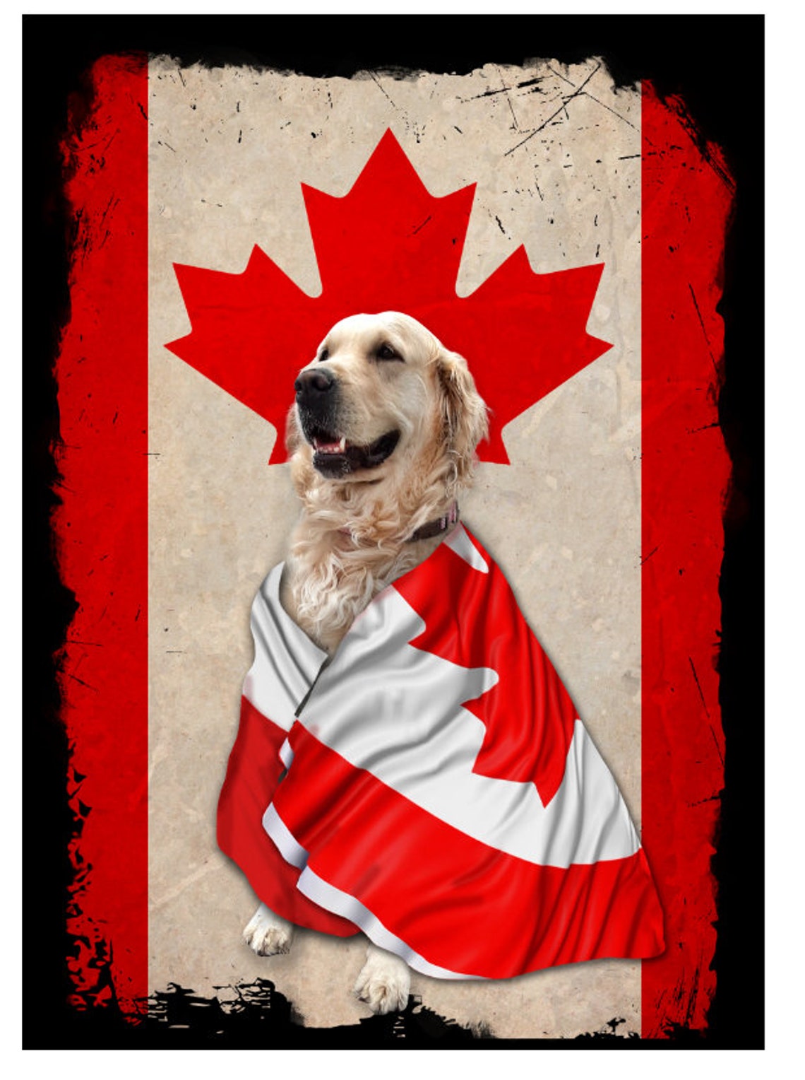 Golden Retriever Canada Bandana Flag Dog Lovers Flag Regalo Etsy