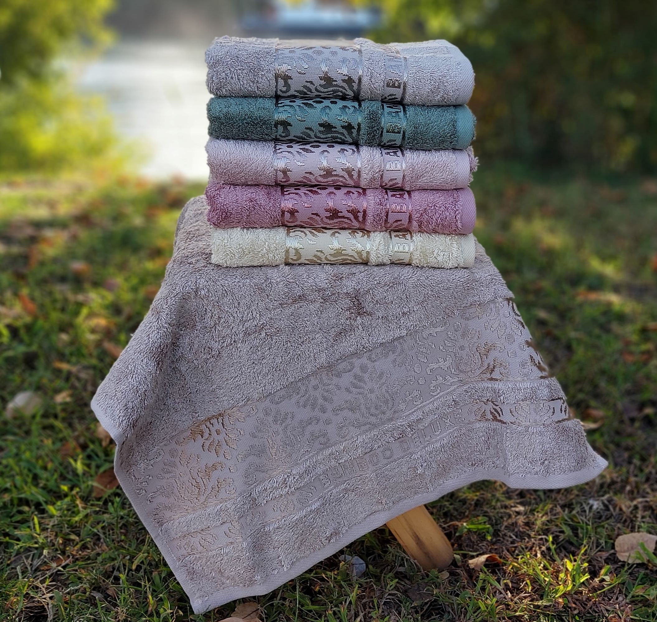 Natur Bambus Handtuch Set Bade und Handtücher 6er Set | Etsy