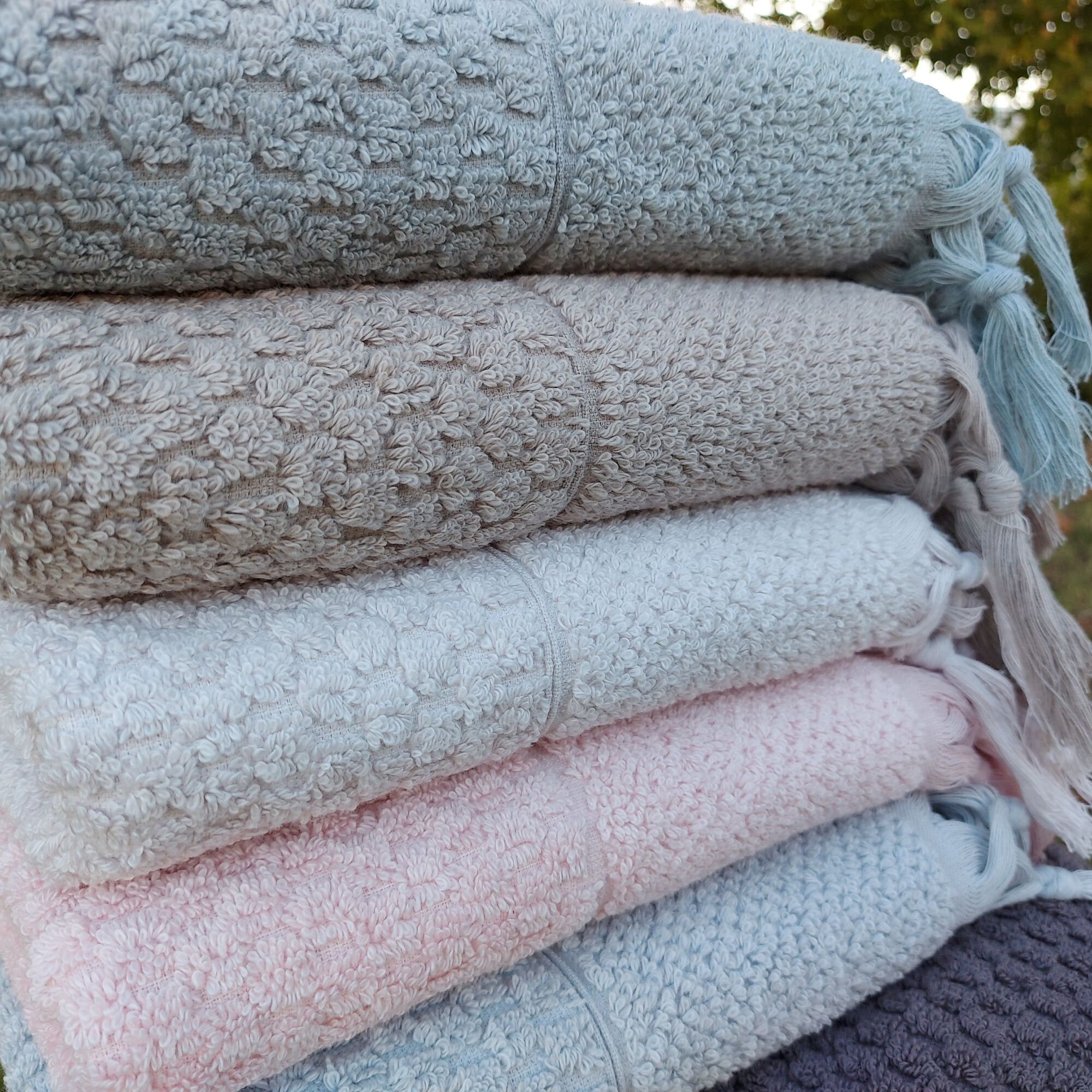 Boho towels with tassels 6 towels towels with tassels vivid Etsy