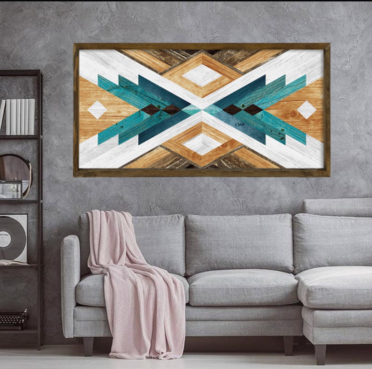 Geometric Wood Wall Art Wooden Wall Art Reclaimed Wood Wall | Etsy Canada