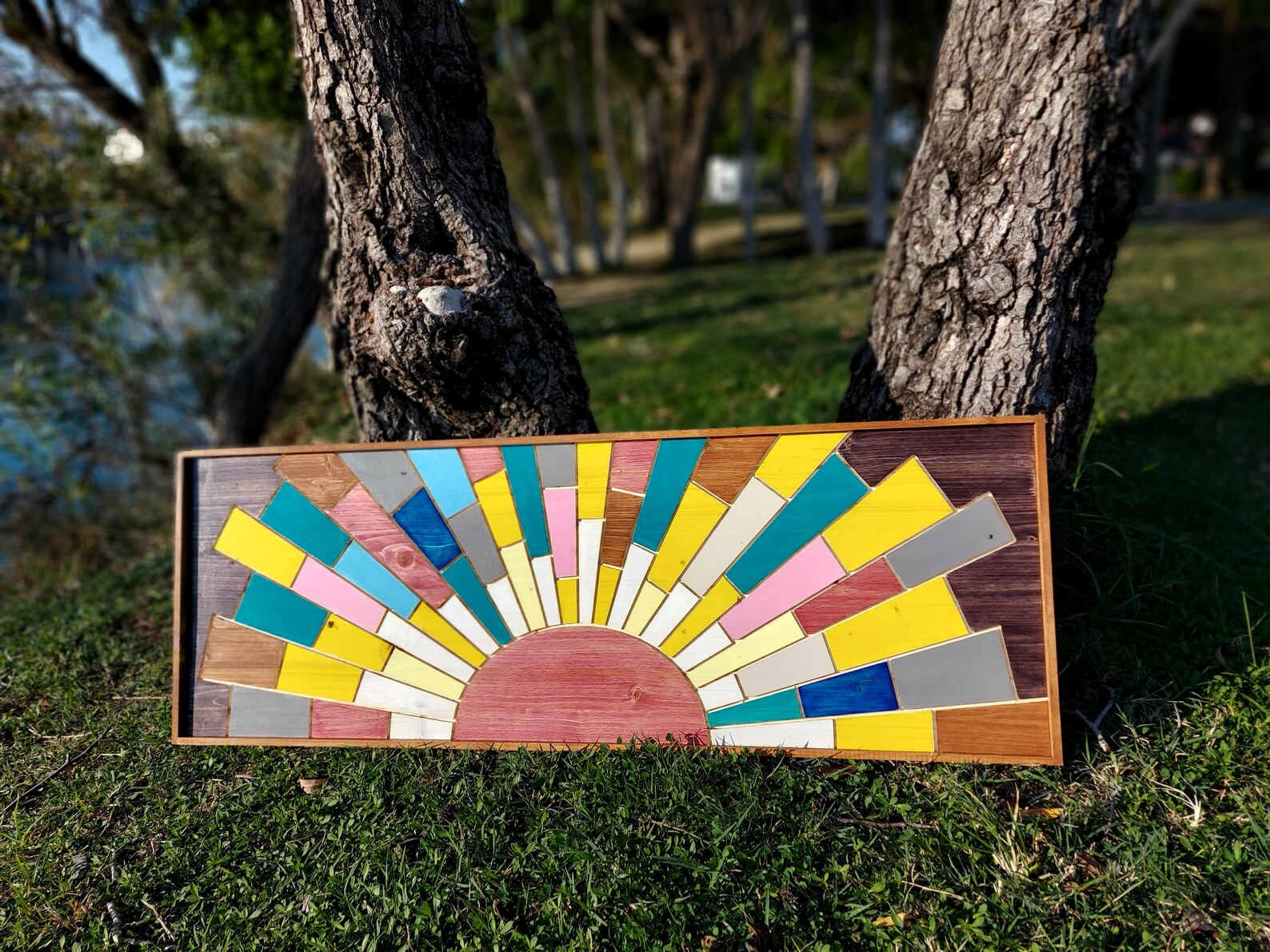 DIY Paintable Wood Art Sunburst Wood Wall Art Sunrise Wooden Etsy