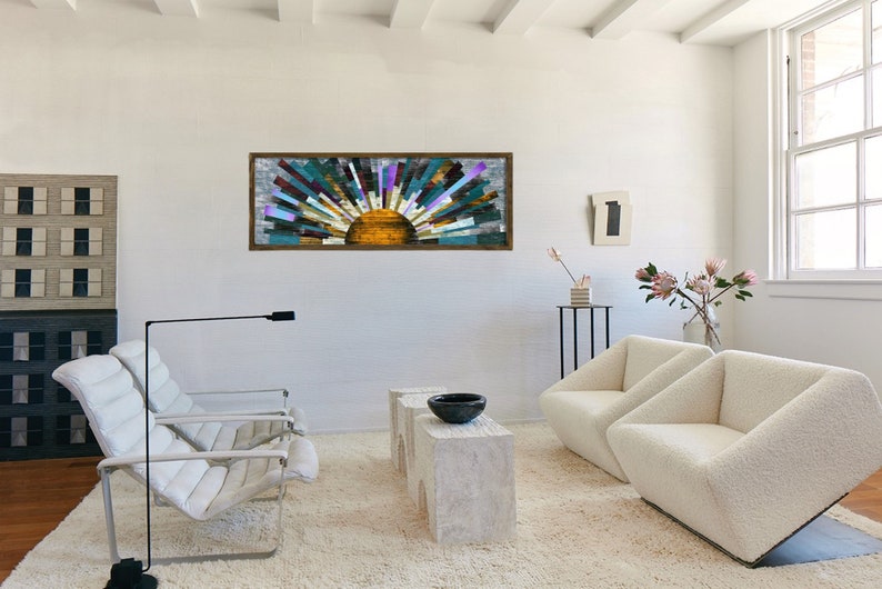 Sunshine Wood Wall Art Above Bed Decor Wooden Wall Art Long Etsy