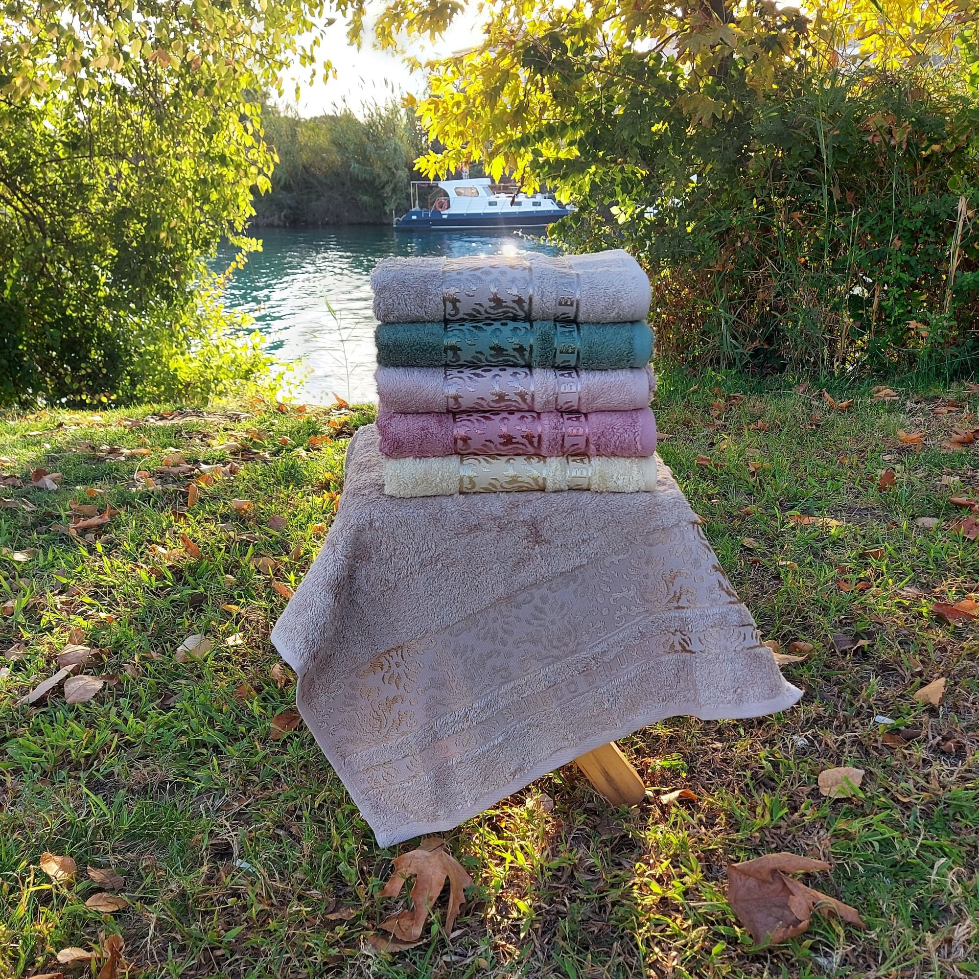 Natur Bambus Handtuch Set Bade und Handtücher 6er Set | Etsy