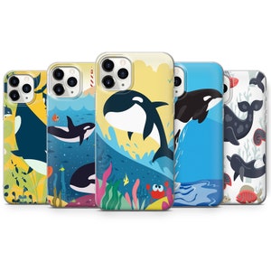 Killer Whale Nautical Phone Case fit for iPhone 14, 13 Pro, 12 mini, 11, XR, 7+, 7 & Samsung A50, A51, S21, A53, Huawei P20, P30 ProD122