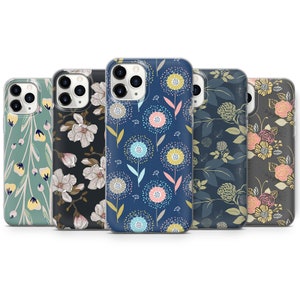 Aesthetic Floral Pattern Phone Case fit for iPhone 14, 13 Pro, 12 mini, 11, XR, 7+, 7 & Samsung A50, A51, S21, A53, Huawei P20, P30 Pro D95