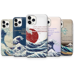 Haiku Japanese Wave Phone Case fit for iPhone 14, 13 Pro, 12 mini, 11, XR, 7+, 7 & Samsung A50, A51, S21, A53, Huawei P20, P30 Pro Case D97