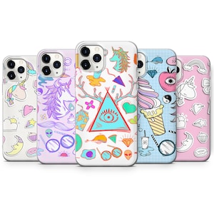 Cute Pattern Children Phone Case fit for iPhone 14, 13 Pro, 12 mini, 11, XR, 7+, 7 & Samsung A50, A51, S21, A53, Huawei P20, P30 ProD107