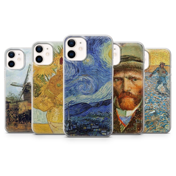 Van Gogh Starry Night Art Phone Case for iPhone 14, 13 Pro, 12 mini, 11, XR, 7+, 7 & Samsung A50, A51, S21, A53, Huawei P20, P30 Pro D22